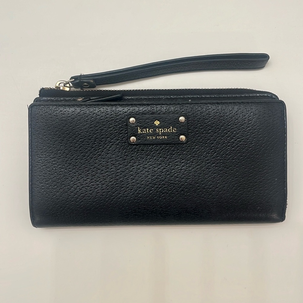 Kate Spade Wallet - Long Black Wallet with Gold Accents